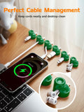 gliship 6 Pack Magnetic Cable Clips Adjustable Cord Holder Green by Deal US