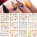 YEFIUO Fall Winter Maple Leaf Pumpkin Nail Art Stickers Water Transfer 12 in 1 by Deal US