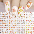 YEFIUO Fall Winter Maple Leaf Pumpkin Nail Art Stickers Water Transfer 12 in 1 by Deal US