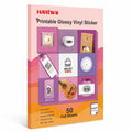 Hartwii Glossy Vinyl Sticker Paper 8.5x11in Letter Size 50 Sheets by Deal US