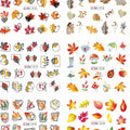 YEFIUO Fall Winter Maple Leaf Pumpkin Nail Art Stickers Water Transfer 12 in 1 by Deal US