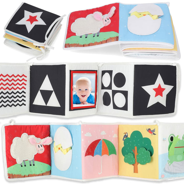 Spiggly High Contrast Baby Toys & Books Black White 0-6 Months Infant by Deal US