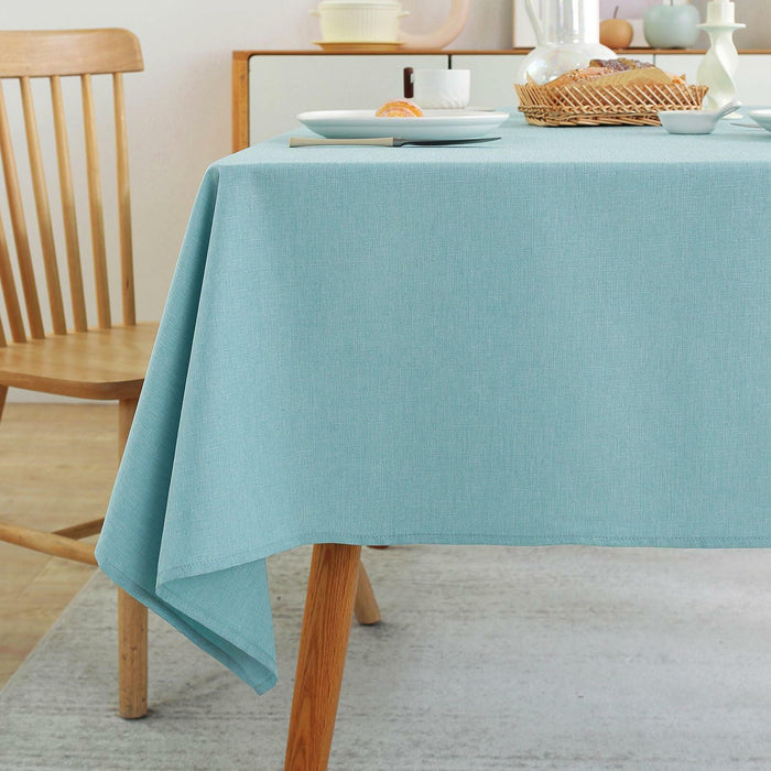 Laolitou Square Tablecloth 60x60in Blue Linen Waterproof Washable by Deal US