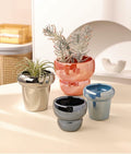 TENLOY 5in Blue Glazed Ceramic Indoor Planter Pot with Drainage Hole by Deal US