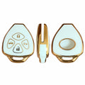 TAPAYICA Toyota Key Fob Cover 4 Buttons White-Gold TPU Shell with Keychain by Deal US