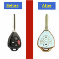 TAPAYICA Toyota Key Fob Cover 4 Buttons White-Gold TPU Shell with Keychain by Deal US