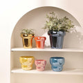 TENLOY 5in Blue Glazed Ceramic Indoor Planter Pot with Drainage Hole by Deal US