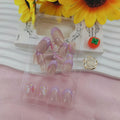 YOJIATOP Summer Press On Nails Short Oval Flower Design Purple Nude 24Pcs by Deal US