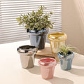 TENLOY 5in Blue Glazed Ceramic Indoor Planter Pot with Drainage Hole by Deal US
