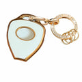 TAPAYICA Toyota Key Fob Cover 4 Buttons White-Gold TPU Shell with Keychain by Deal US