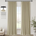 ChrisDowa Pinch Pleated Blackout Linen Curtains 40x102in Greyish Beige 2 Panels by Deal US