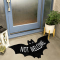 Drydiet Halloween Unwelcome Bat Door Mat 20x40 Large Black Coco Coir by Deal US
