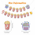 JIVELER Popcorn Happy Birthday Banner Movie Night Theme Multi-color Garland by Deal US