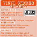 HYKADEUS Jesus The Way Truth Life Christian Bible Verse Stickers 3x1.5 Inch 3Pcs by Deal US