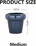 TENLOY 5in Blue Glazed Ceramic Indoor Planter Pot with Drainage Hole by Deal US