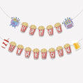 JIVELER Popcorn Happy Birthday Banner Movie Night Theme Multi-color Garland by Deal US