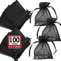 Ableme Deco Purple Organza Drawstring Bags 3x4 Inch 100 Pcs by Deal US