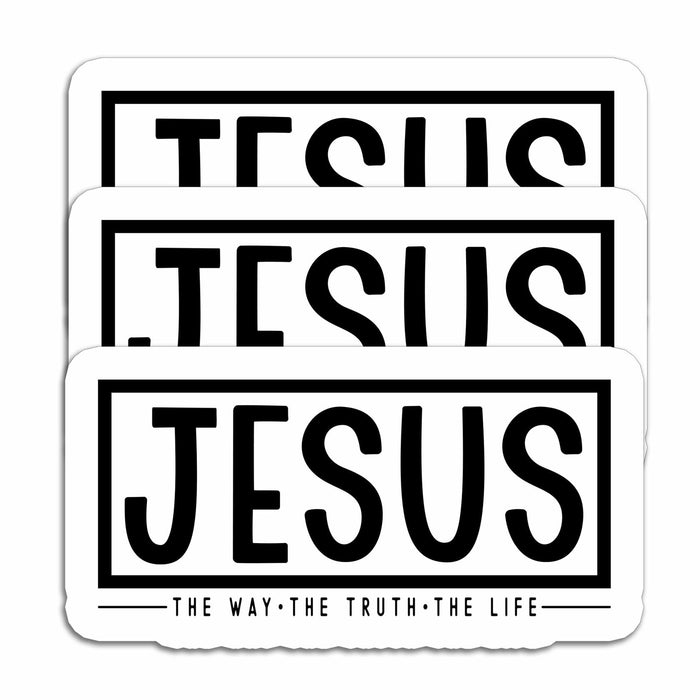 HYKADEUS Jesus The Way Truth Life Christian Bible Verse Stickers 3x1.5 Inch 3Pcs by Deal US