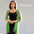 Wexnova Women Shawls Wraps Evening Dresses Black Gold Soft Lightweight Chiffon by Deal US