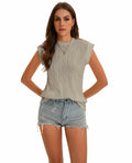 lazvmu Womens Short Sleeve Crewneck Knit Tee Apricot Size M by Deal US