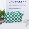 GUTGNK 2-Pack Large Checkered Knitted Makeup Bags Cosmetic Pouch Green White by Deal US
