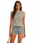 lazvmu Womens Short Sleeve Crewneck Knit Tee Apricot Size M by Deal US