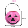 DQFAQYY Pink Pumpkin Bucket 7" Halloween Plastic Candy Bowl 7x7x5.5in by Deal US