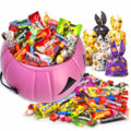 DQFAQYY Pink Pumpkin Bucket 7" Halloween Plastic Candy Bowl 7x7x5.5in by Deal US