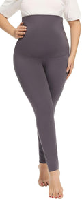 TOUCH LOOM Maternity Leggings High Waist Full Length Pants 2Gray Size XXL by Deal US