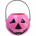 DQFAQYY Pink Pumpkin Bucket 7" Halloween Plastic Candy Bowl 7x7x5.5in by Deal US
