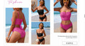 ZAFUL Women's Strapless High Waisted Push Up Bikini Set Hot Pink Size S by Deal US