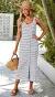MEROKEETY Women’s Striped Sleeveless Tank Midi Dress Scoop Neck White Size M by Deal US