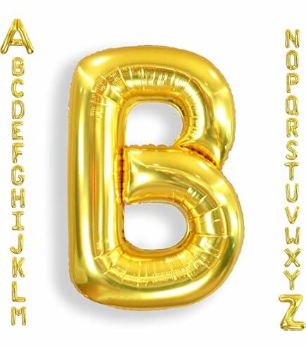 WRWMSLGO Letter Balloons 40in Alphabet A-Z Gold Foil Mylar Party Decor B by Deal US
