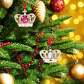 GROWTHMAGIC Pink Metal Crown Christmas Ornaments with Rhinestones Xmas Decor by Deal US