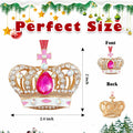 GROWTHMAGIC Pink Metal Crown Christmas Ornaments with Rhinestones Xmas Decor by Deal US