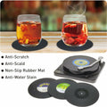 Sufcnire Retro Record Coasters with Vinyl Player Holder Set of 6 M2 Series by Deal US