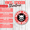 GNAART Work Safe or D*e Lineman Hard Hat Sticker 3 Inch 3Pcs Multi Vinyl by Deal US