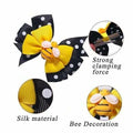 BOENBE LOVED Girls Yellow Bee Hair Clips with Ribbon Bows 2Pcs Polka Dots by Deal US