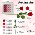 EIGHTOWN DIY Artificial Flowers Indoor 25 Pieces Red Pink Soap Material by Deal US