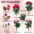 EIGHTOWN DIY Artificial Flowers Indoor 25 Pieces Red Pink Soap Material by Deal US