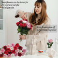 EIGHTOWN DIY Artificial Flowers Indoor 25 Pieces Red Pink Soap Material by Deal US