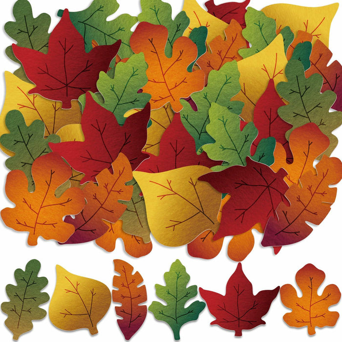HunnmingRe 240 Pcs Felt Fall Leaves Set Multicolor DIY Autumn Decoration by Deal US