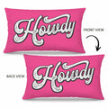 Mingnei Pink Howdy Flannel Throw Pillow Cover 12x20 Couch Cushion by Deal US