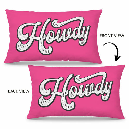 Mingnei Pink Howdy Flannel Throw Pillow Cover 12x20 Couch Cushion by Deal US