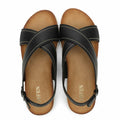 UBFEN Womens Flat Sandals Arch Support Slingback Black Size 10.5 by Deal US