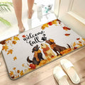 TopXmai Chinoiserie Pumpkin Door Mat 17x30 Blue White Orange Indoor Outdoor by Deal US