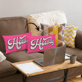 Mingnei Pink Howdy Flannel Throw Pillow Cover 12x20 Couch Cushion by Deal US