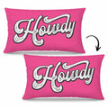 Mingnei Pink Howdy Flannel Throw Pillow Cover 12x20 Couch Cushion by Deal US