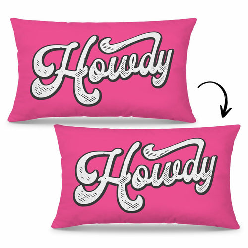 Mingnei Pink Howdy Flannel Throw Pillow Cover 12x20 Couch Cushion by Deal US