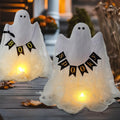 Janinka 2 Pcs Mesh Halloween Ghost Decorations Spooky White Centerpiece by Deal US